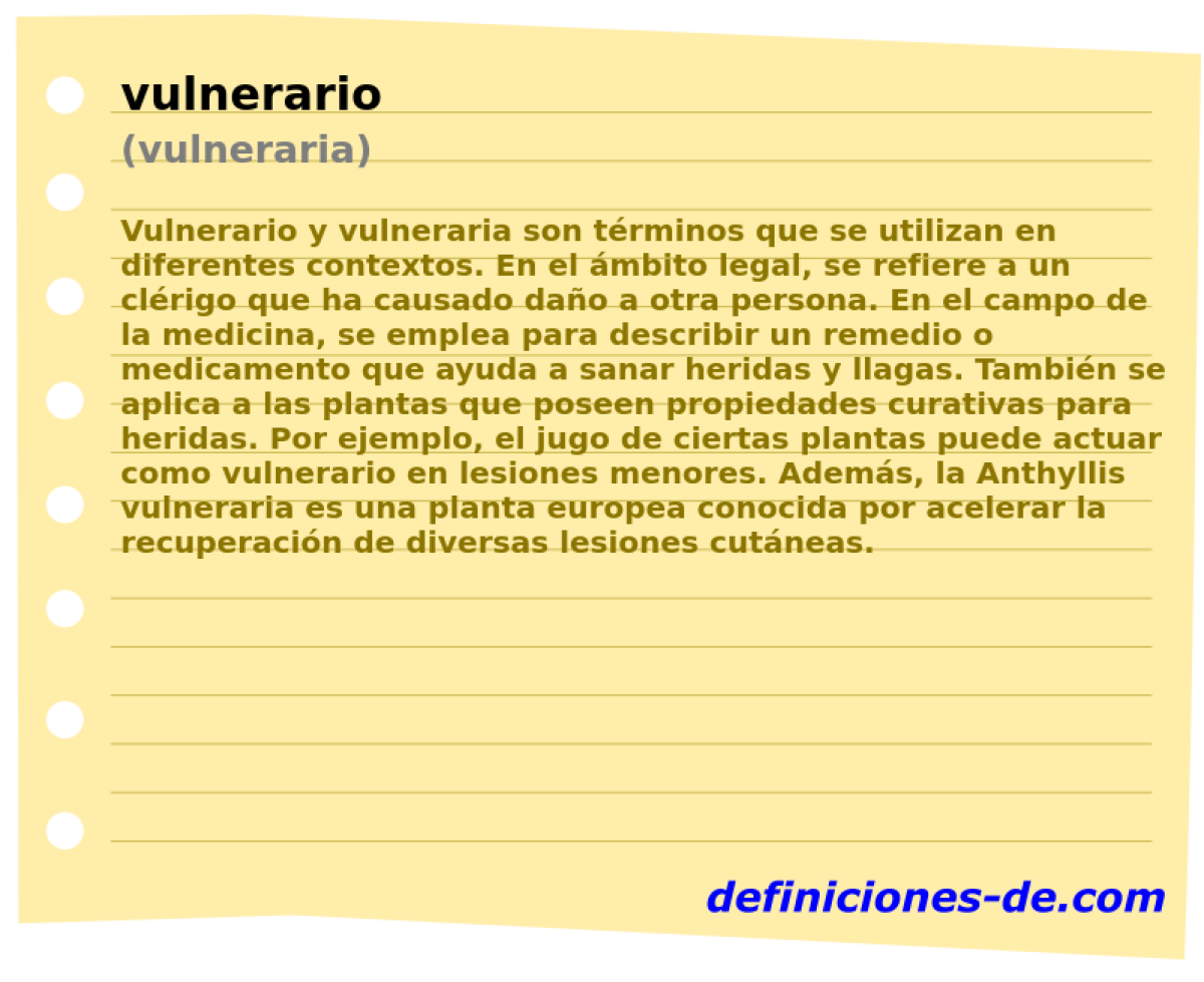 vulnerario (vulneraria)