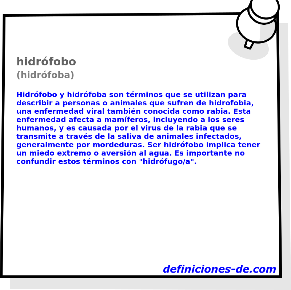 hidrfobo (hidrfoba)