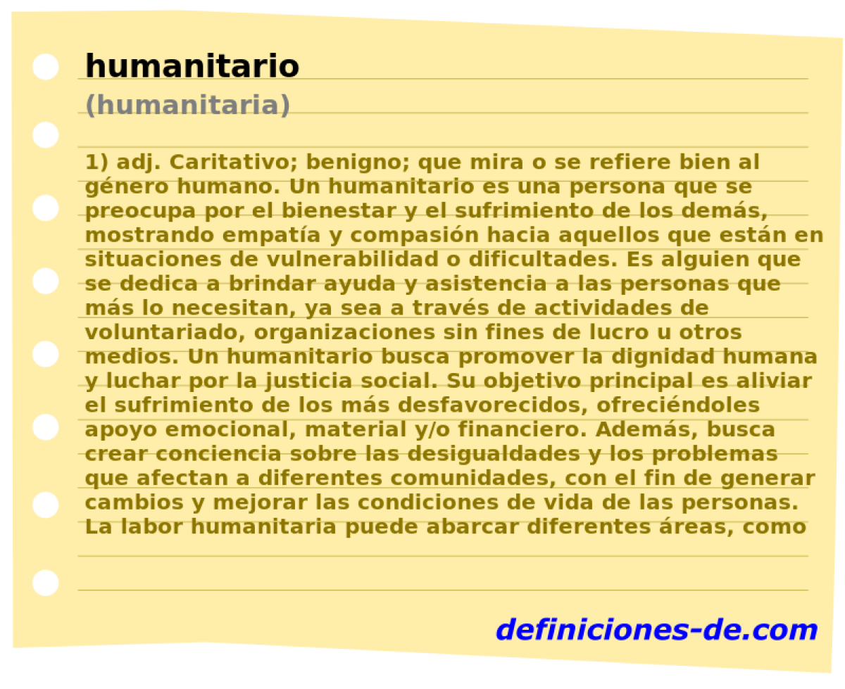 humanitario (humanitaria)
