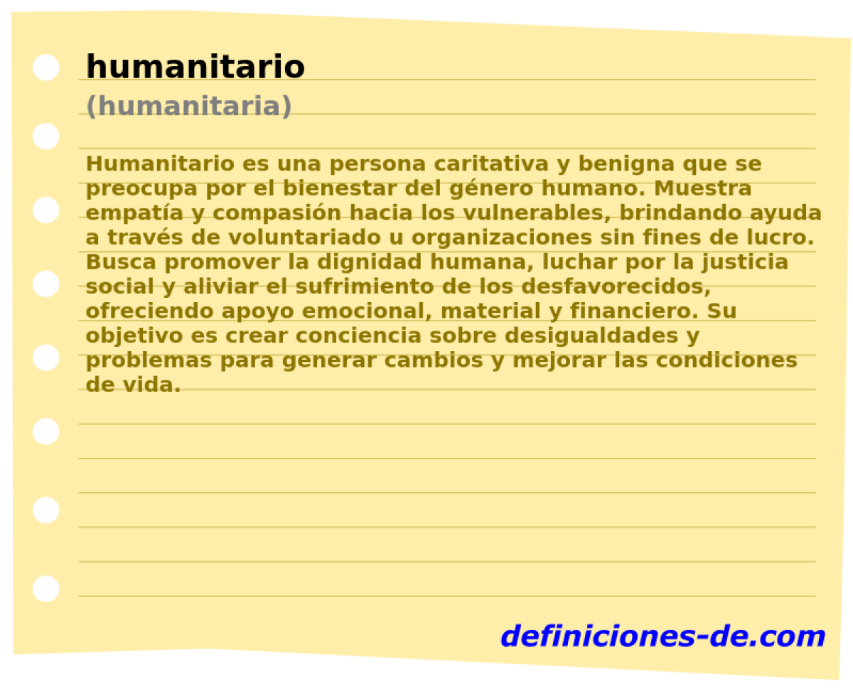 humanitario (humanitaria)