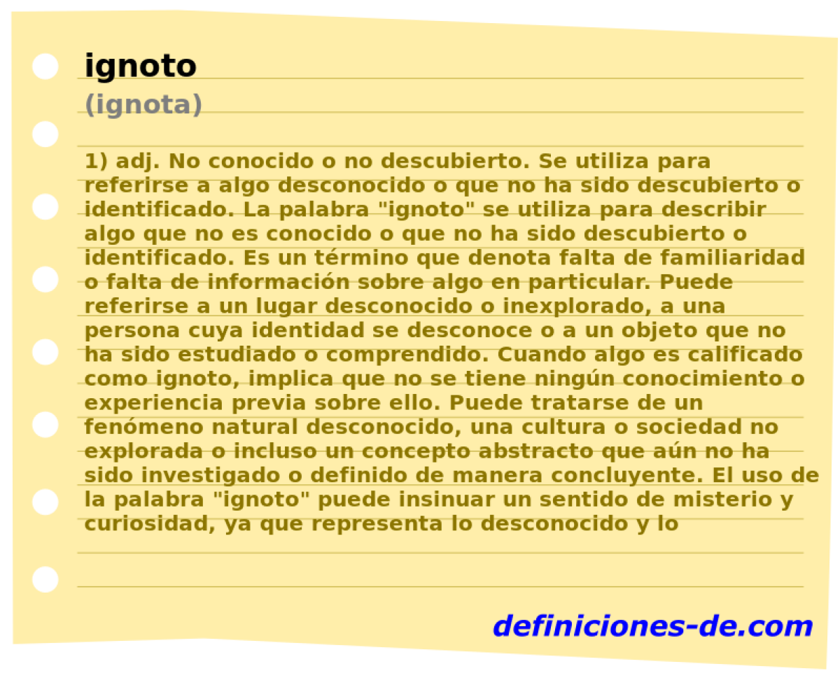ignoto (ignota)