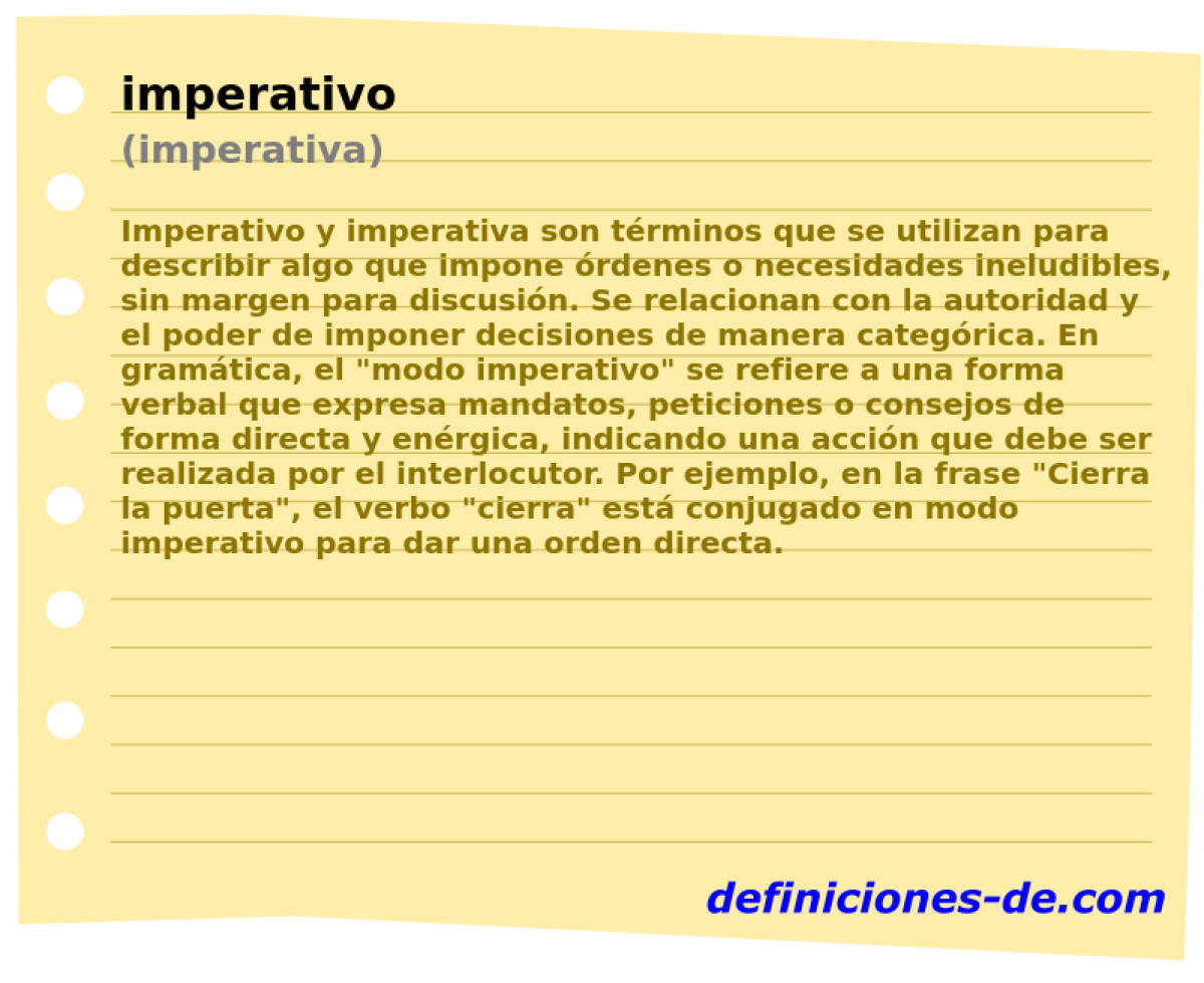 imperativo (imperativa)