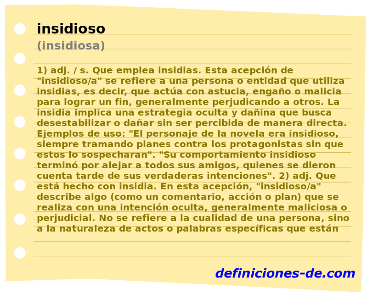 insidioso (insidiosa)