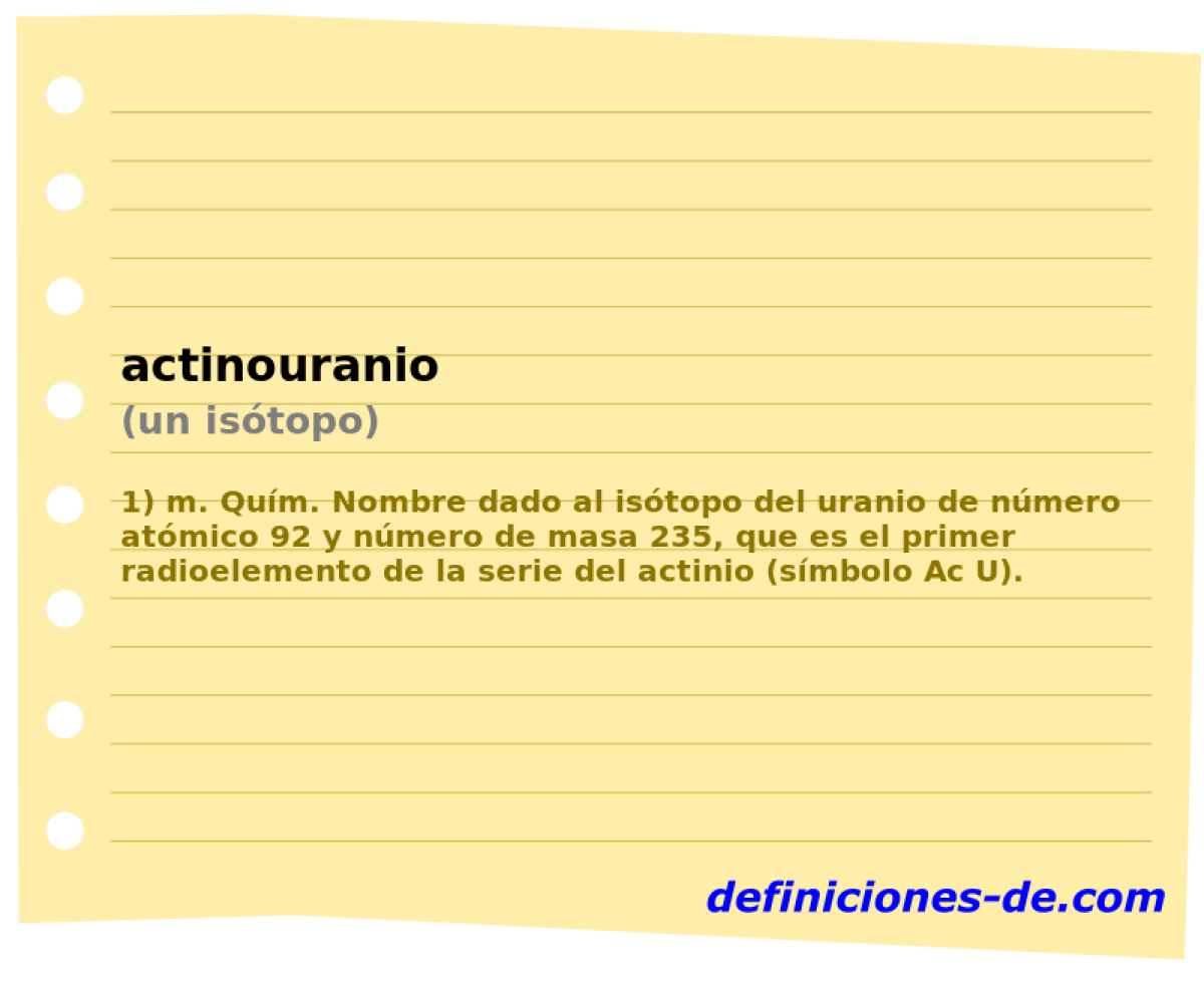 actinouranio (un istopo)