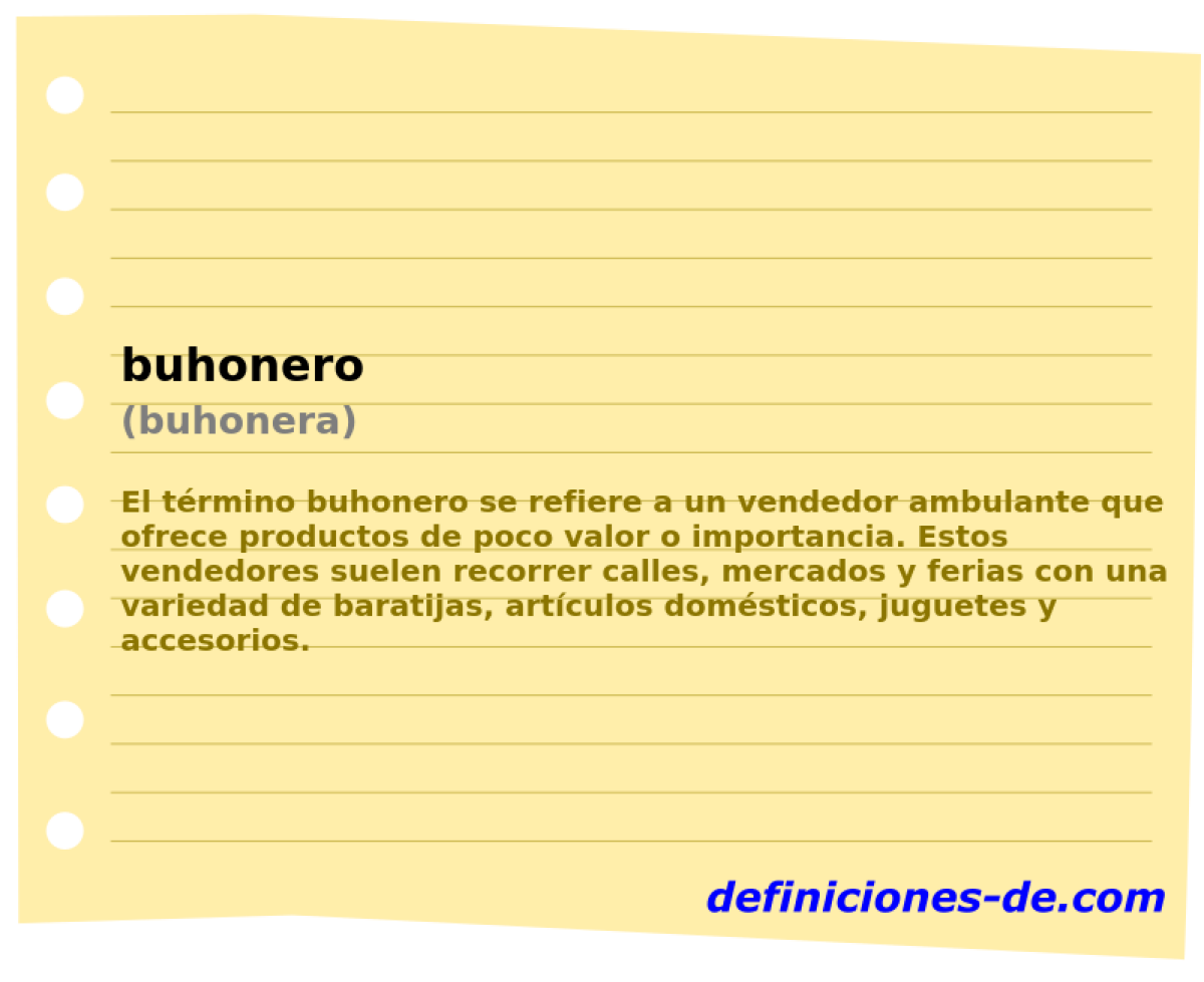 buhonero (buhonera)