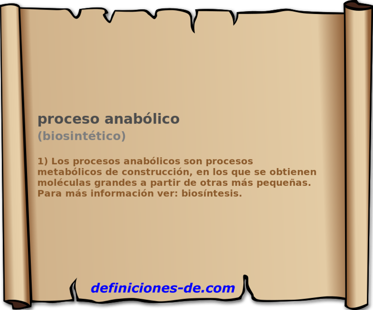 proceso anablico (biosinttico)