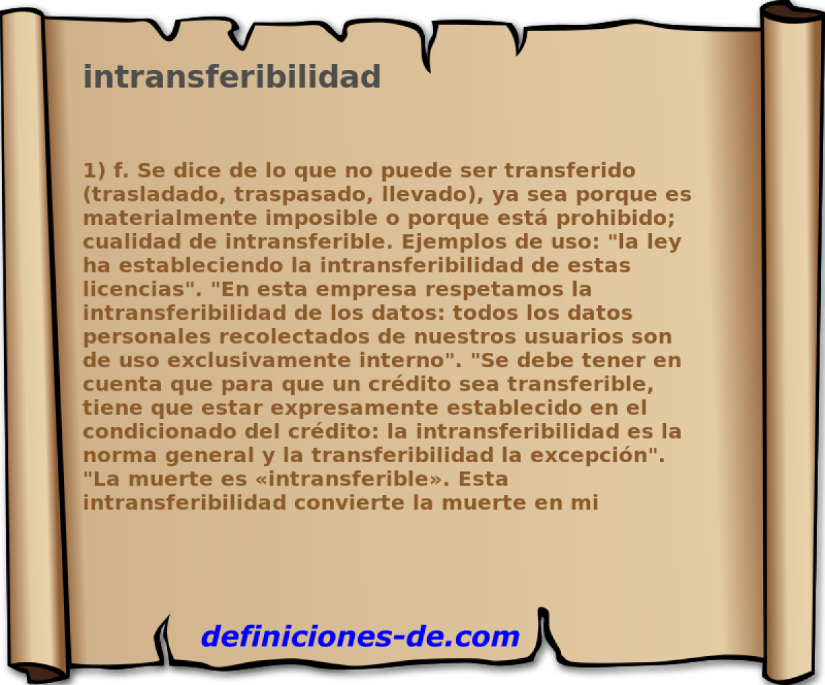 intransferibilidad 