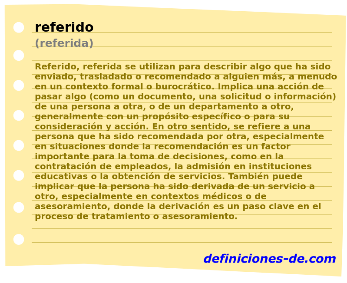 referido (referida)