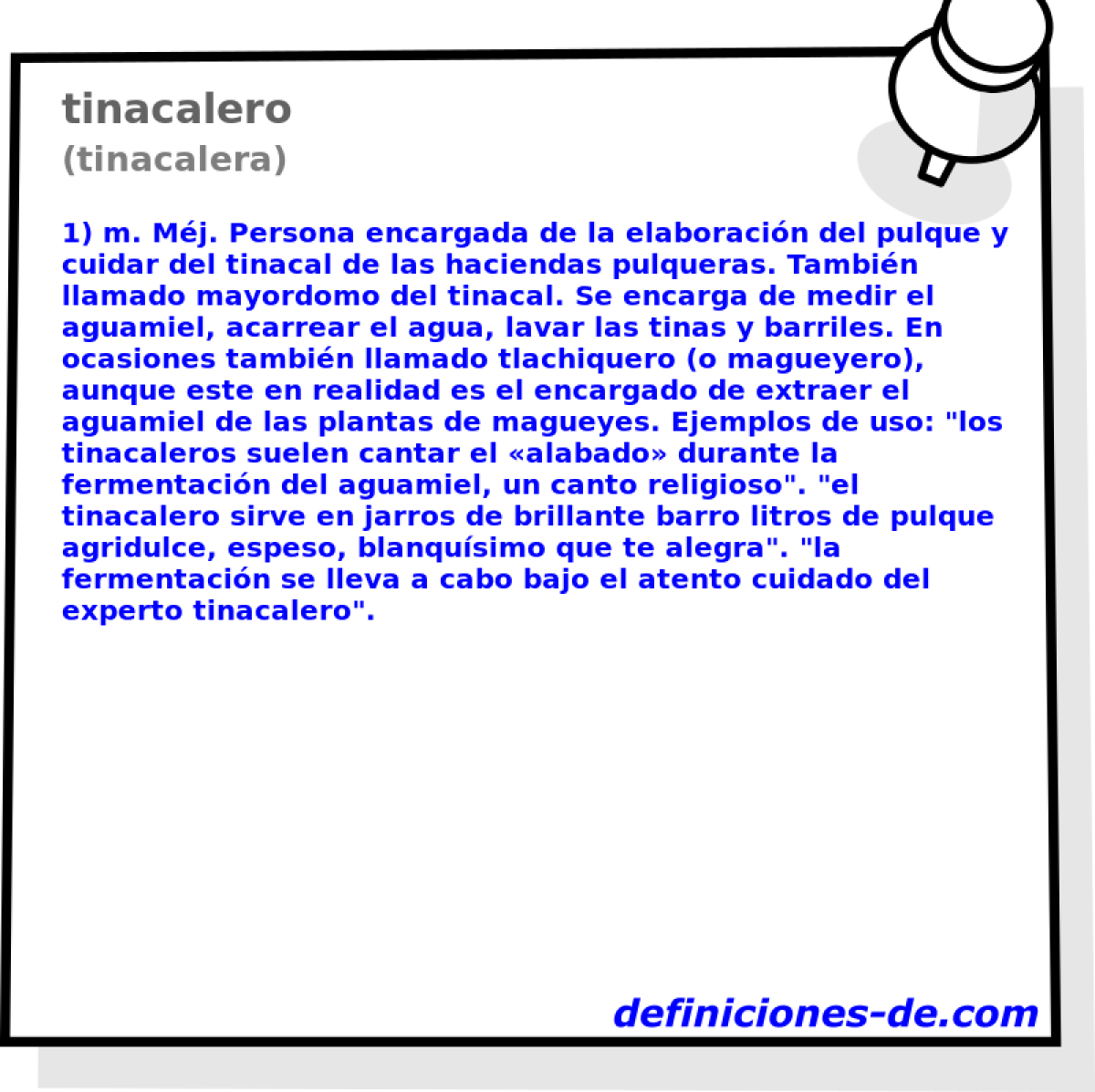 tinacalero (tinacalera)