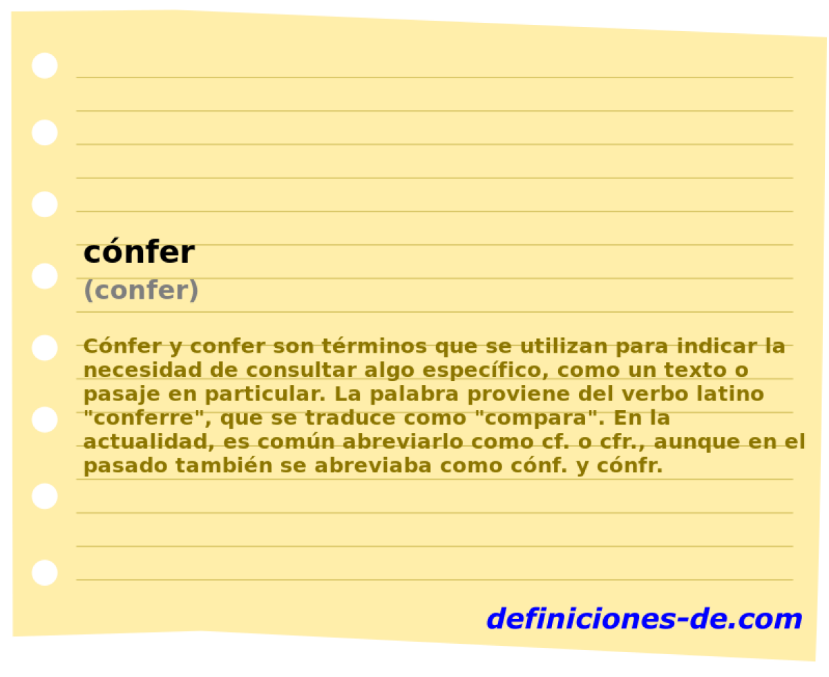 cnfer (confer)