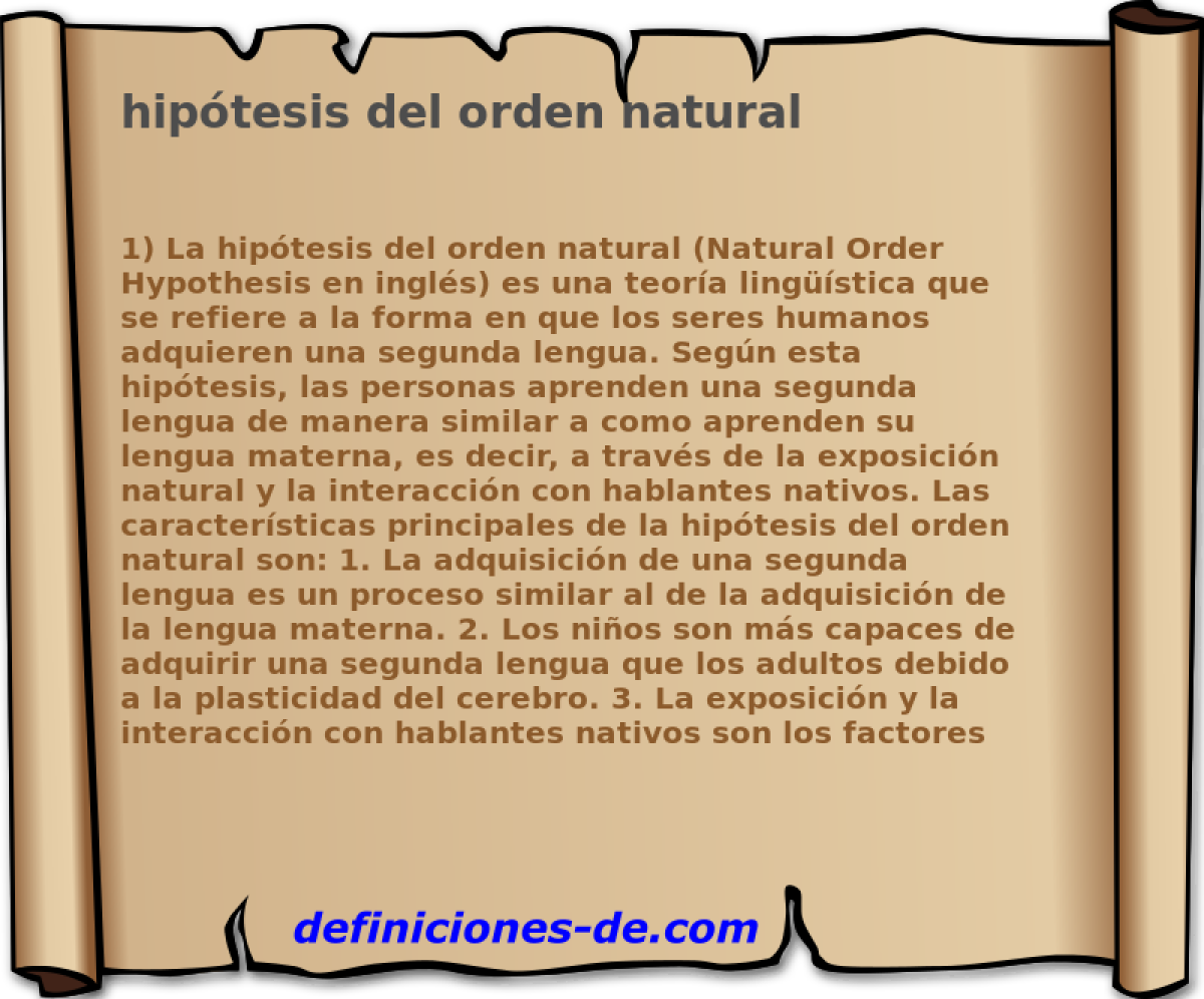hiptesis del orden natural 