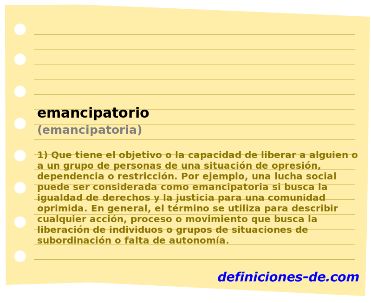 emancipatorio (emancipatoria)