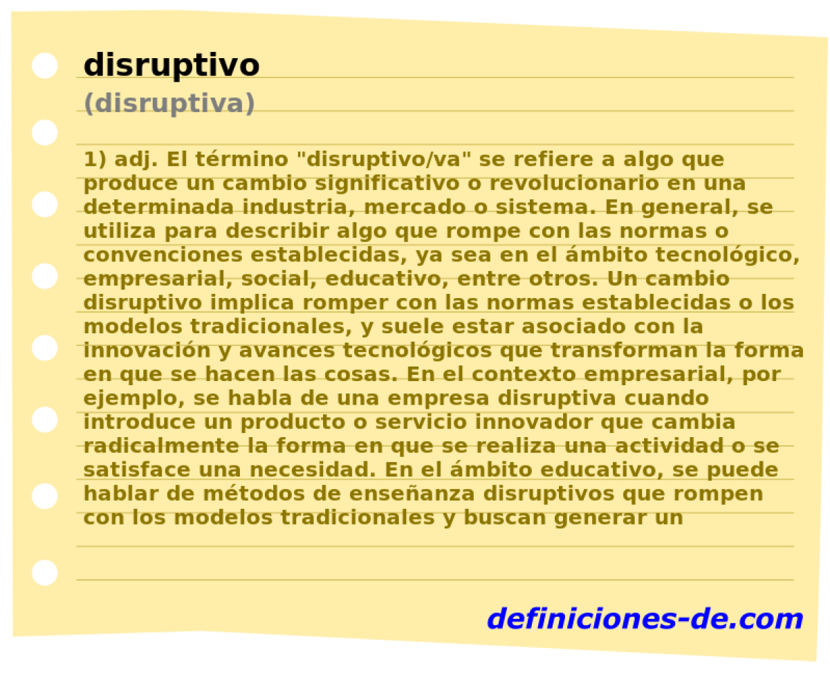 disruptivo (disruptiva)
