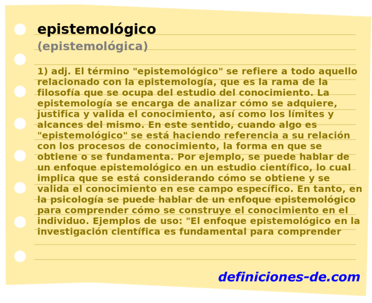 epistemolgico (epistemolgica)