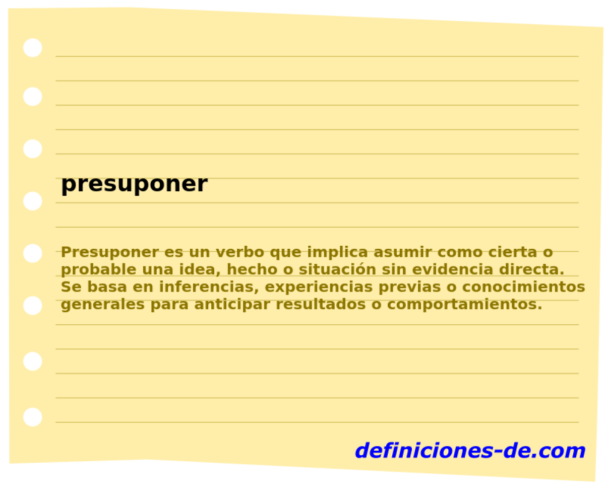 presuponer 