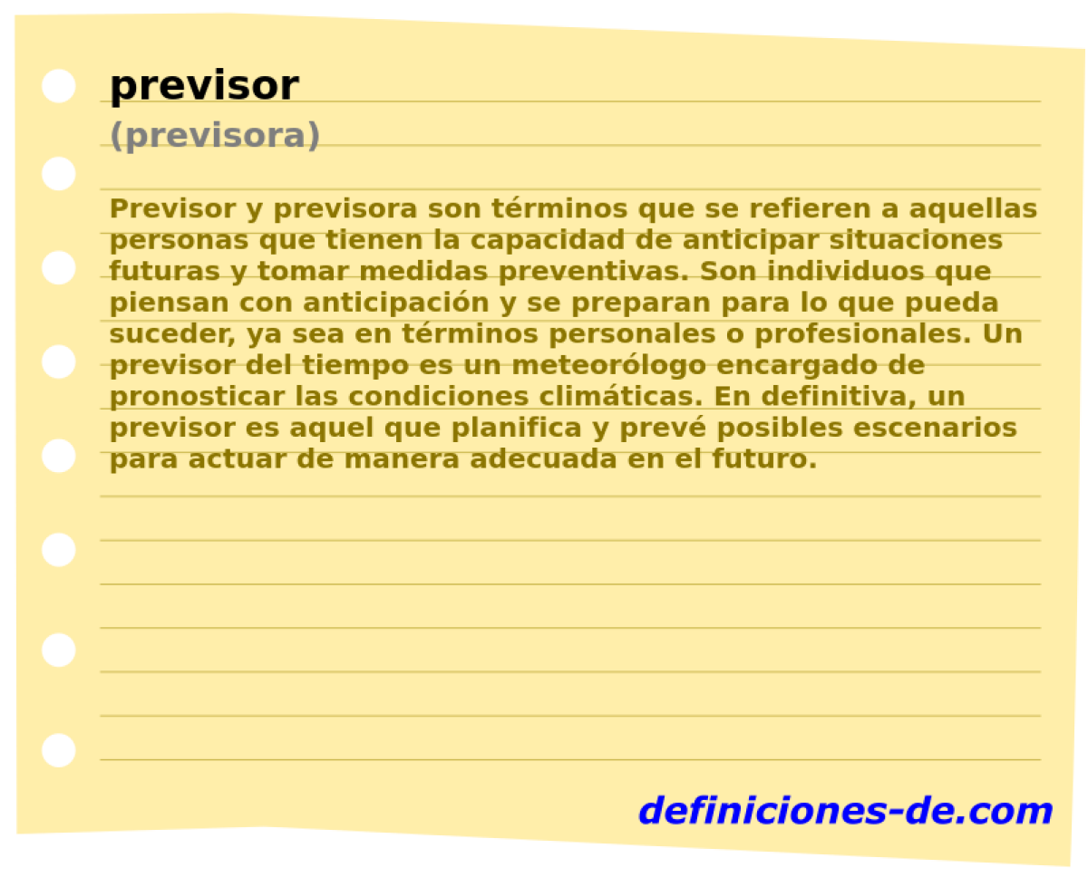 previsor (previsora)