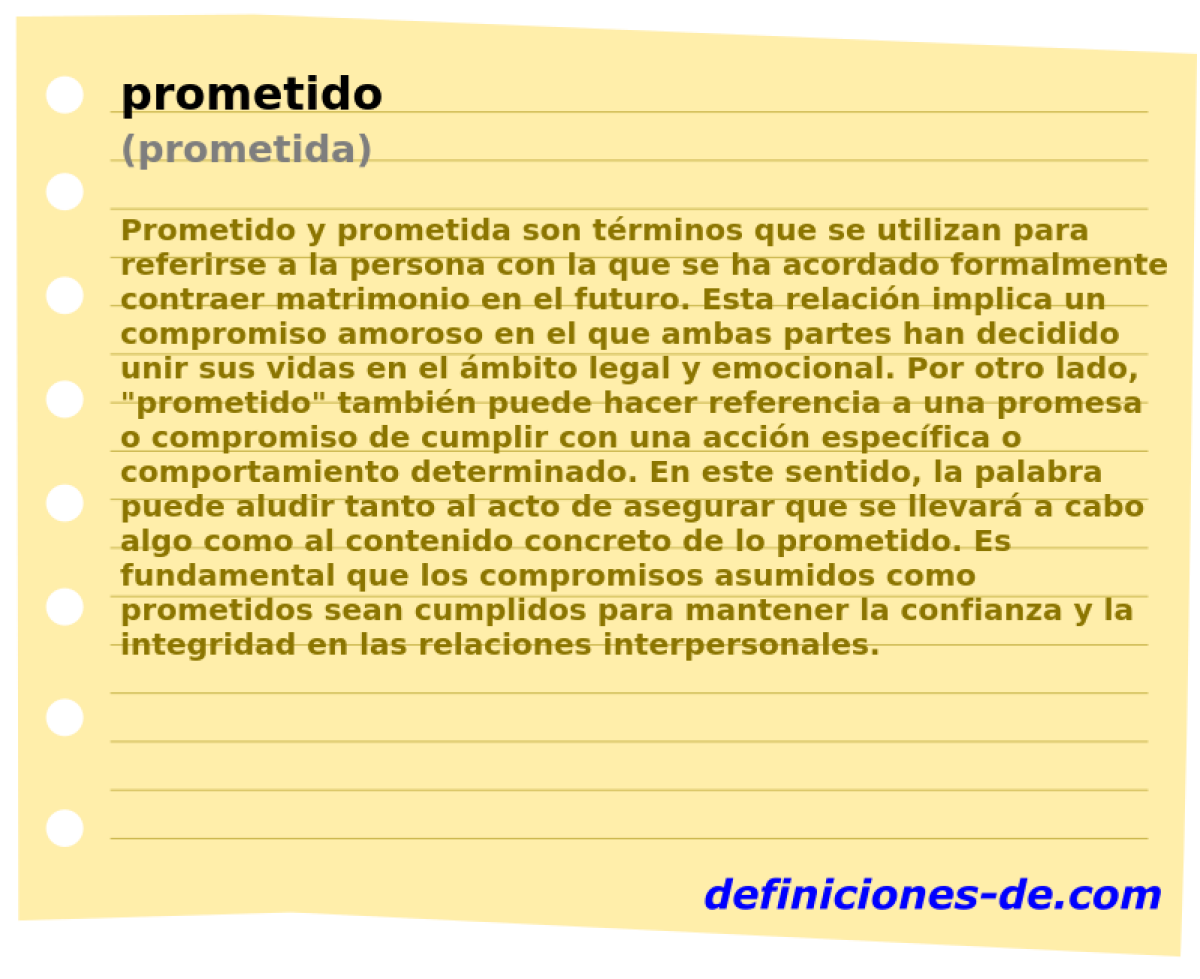 prometido (prometida)