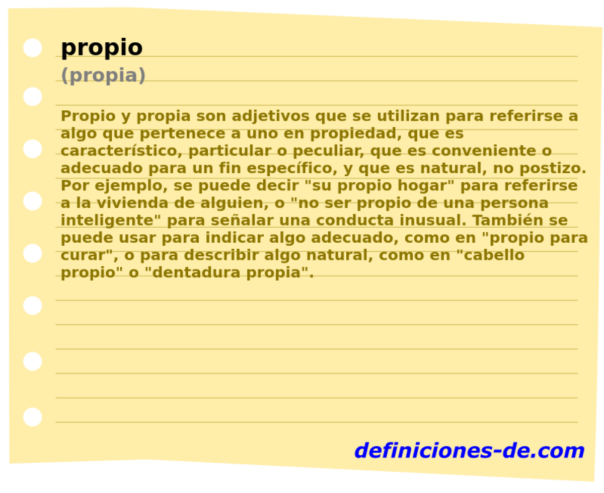 propio (propia)