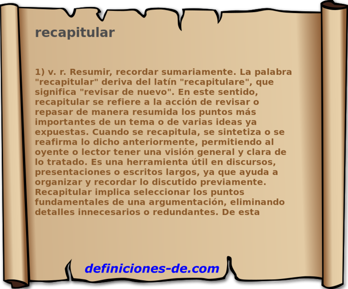 recapitular 