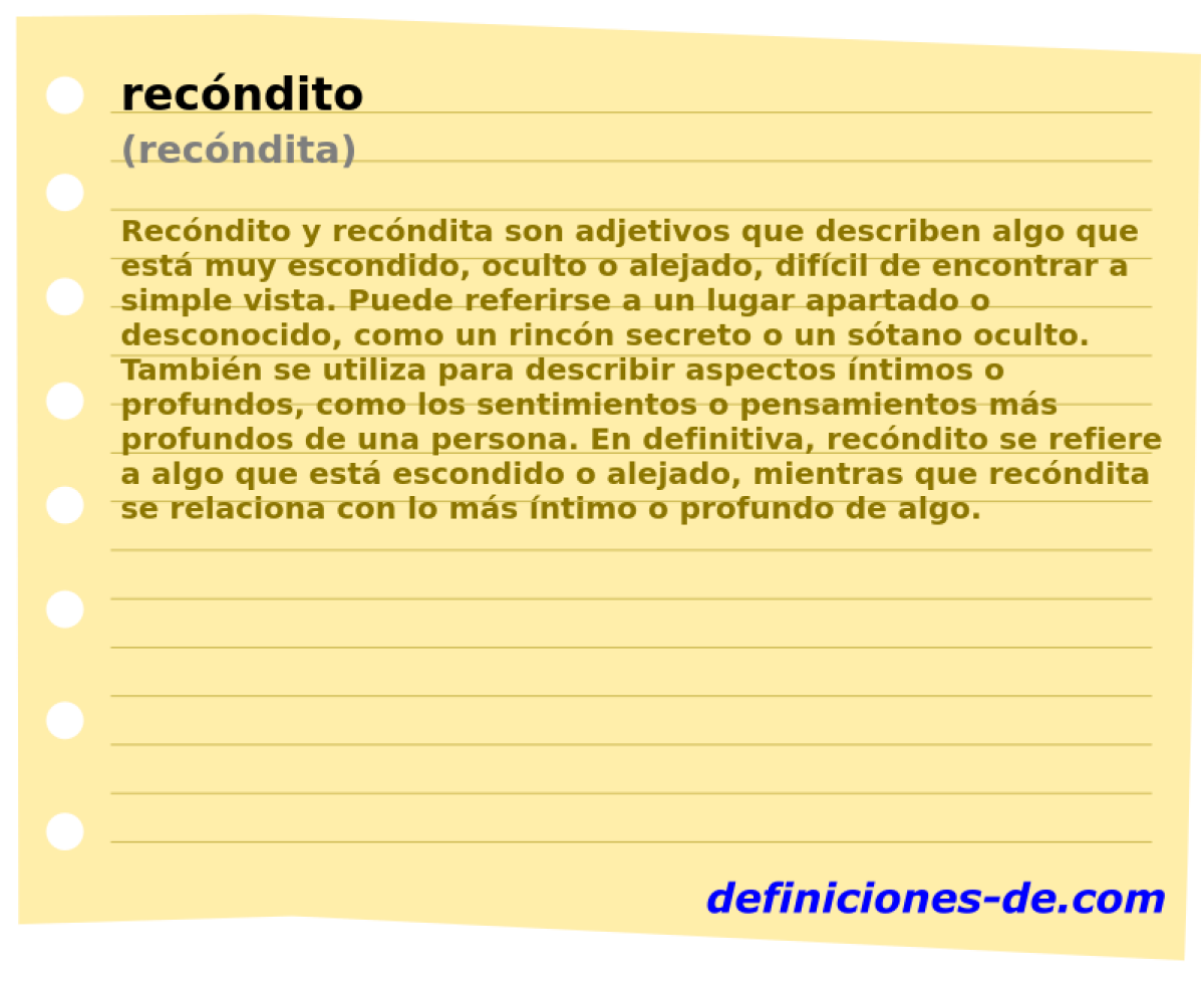 recndito (recndita)