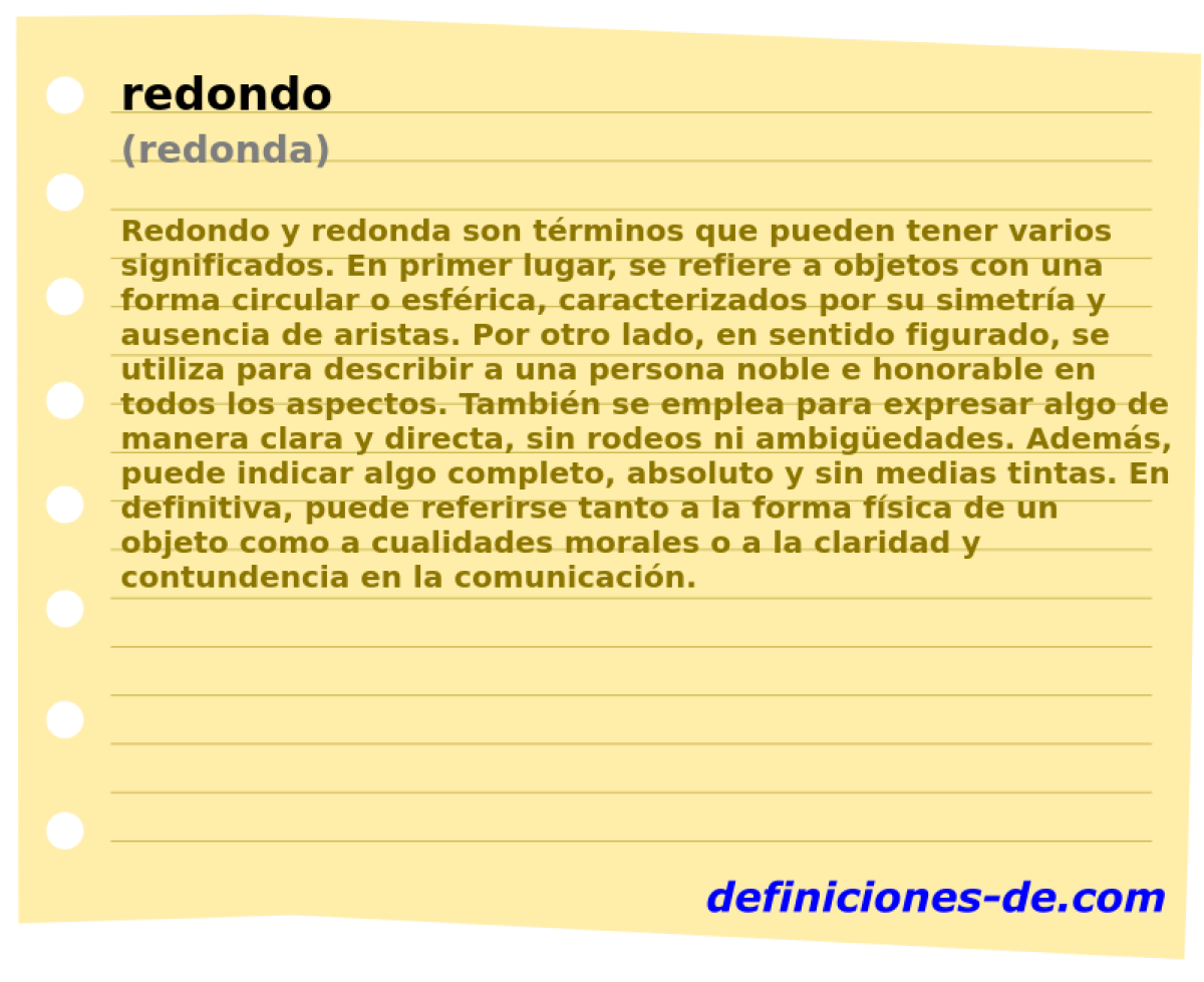 redondo (redonda)