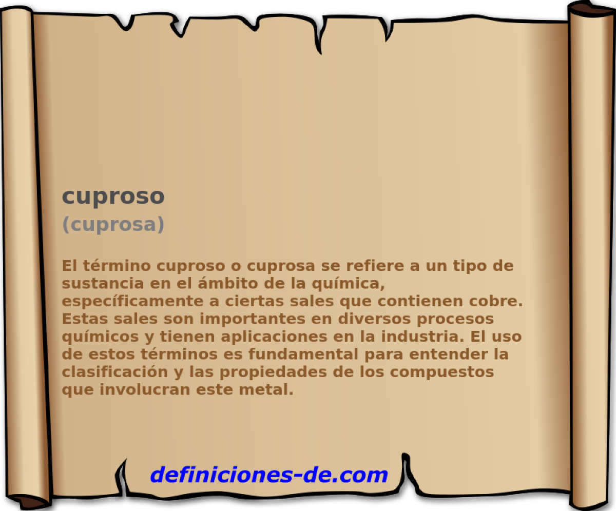 cuproso (cuprosa)