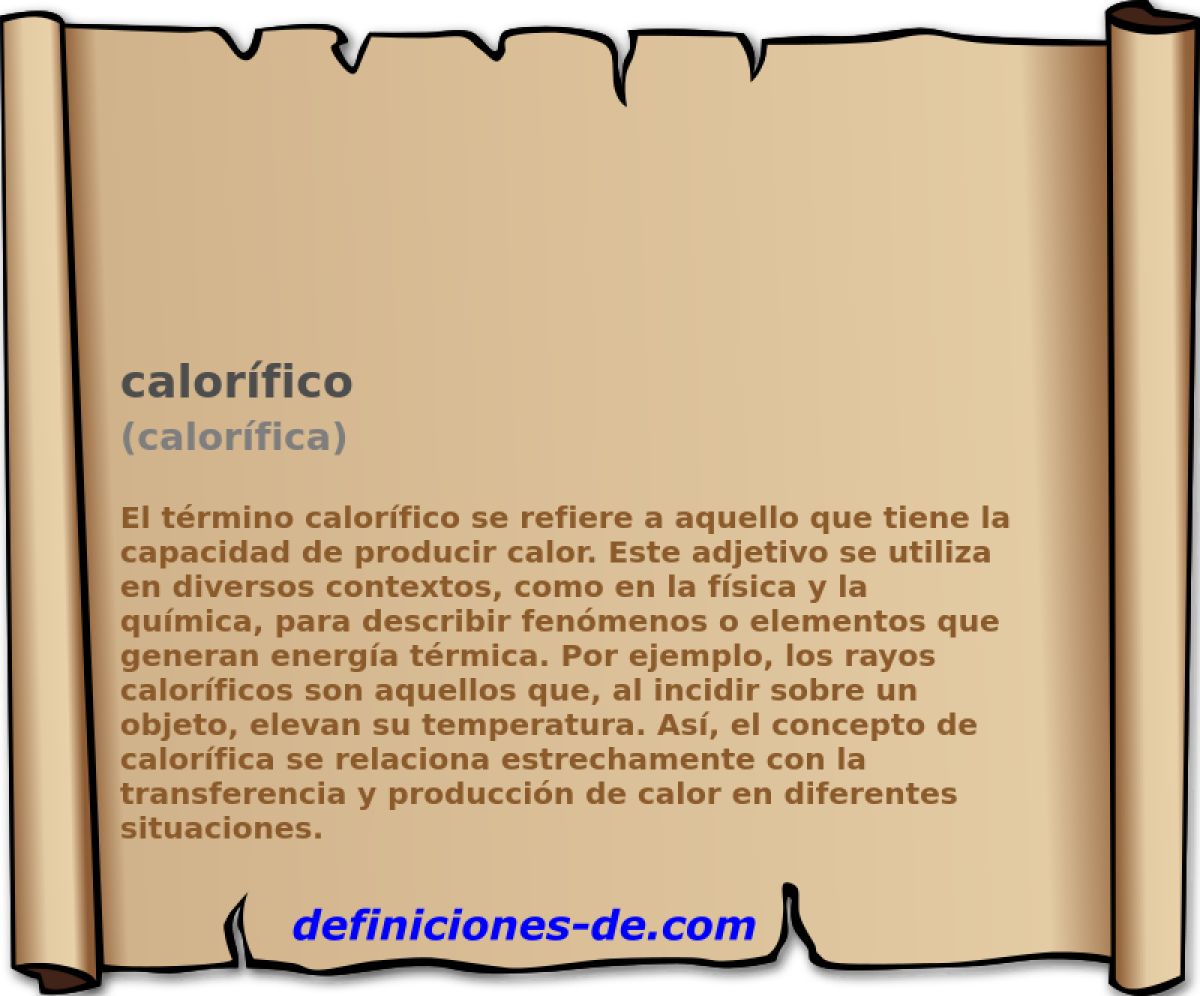 calorfico (calorfica)