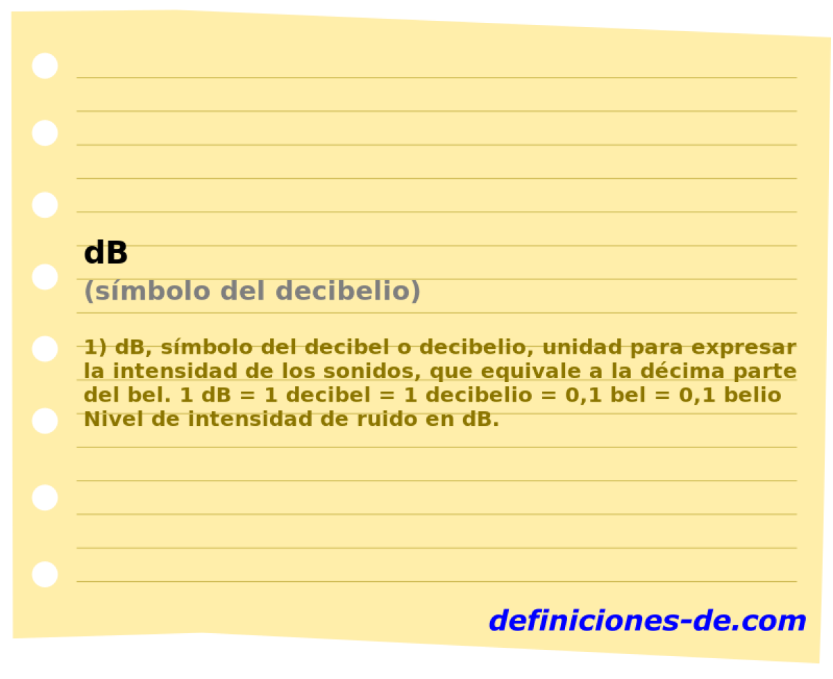 dB (smbolo del decibelio)