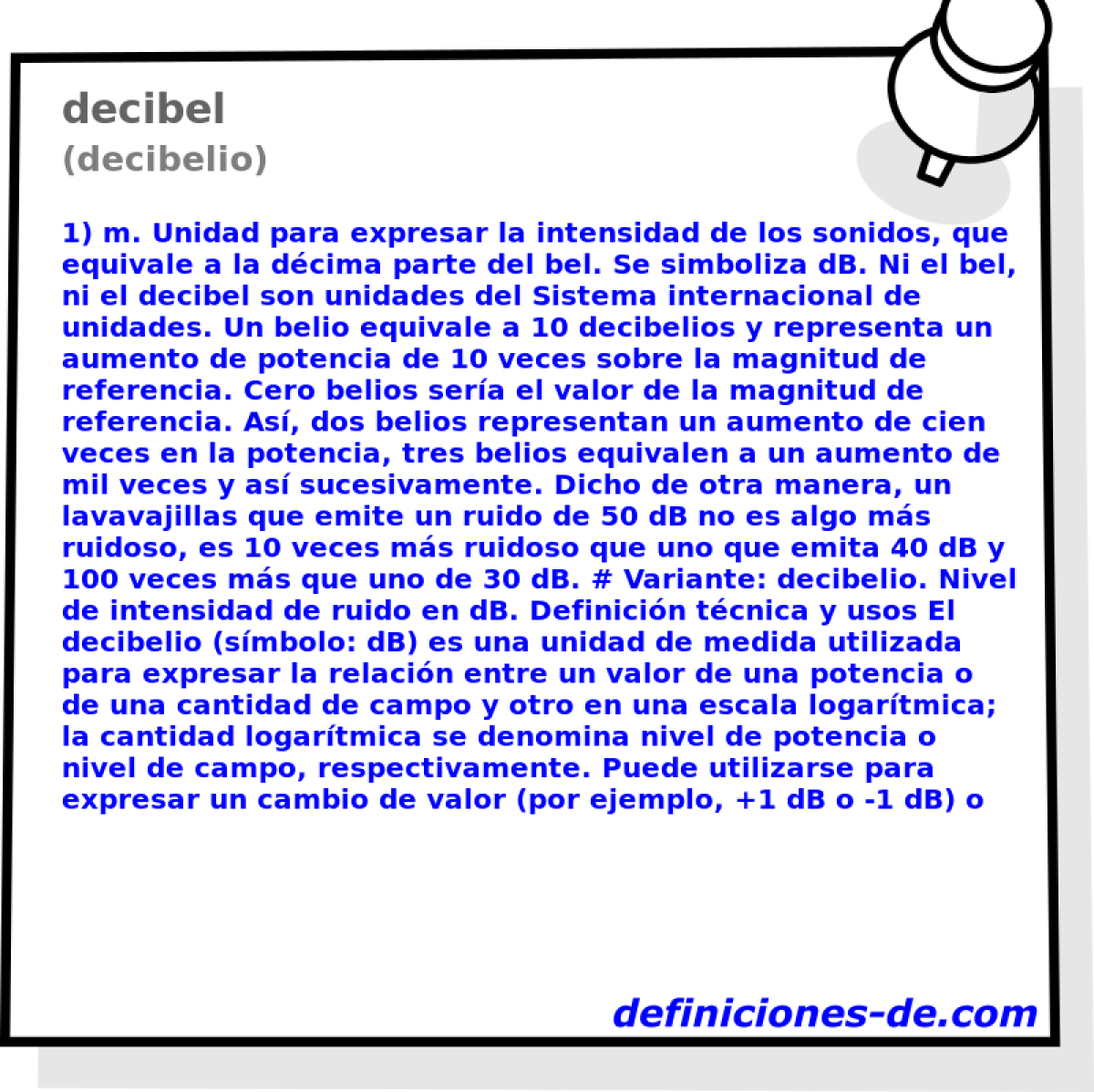 decibel (decibelio)