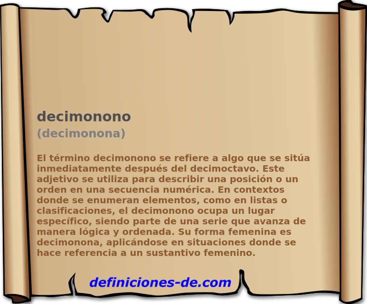 decimonono (decimonona)