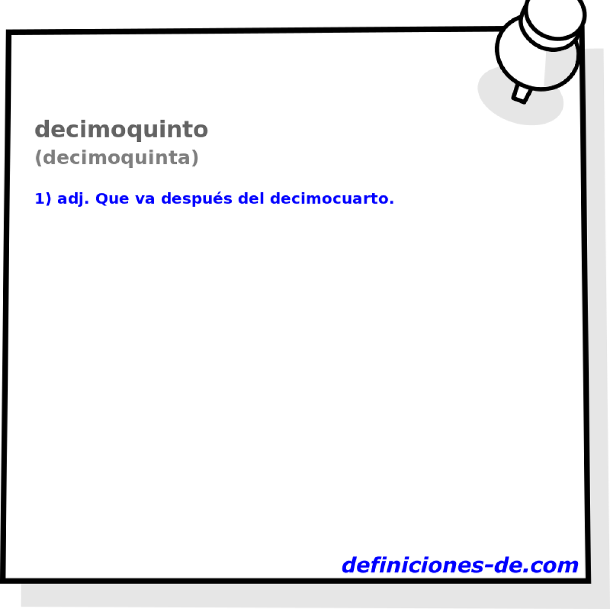 decimoquinto (decimoquinta)