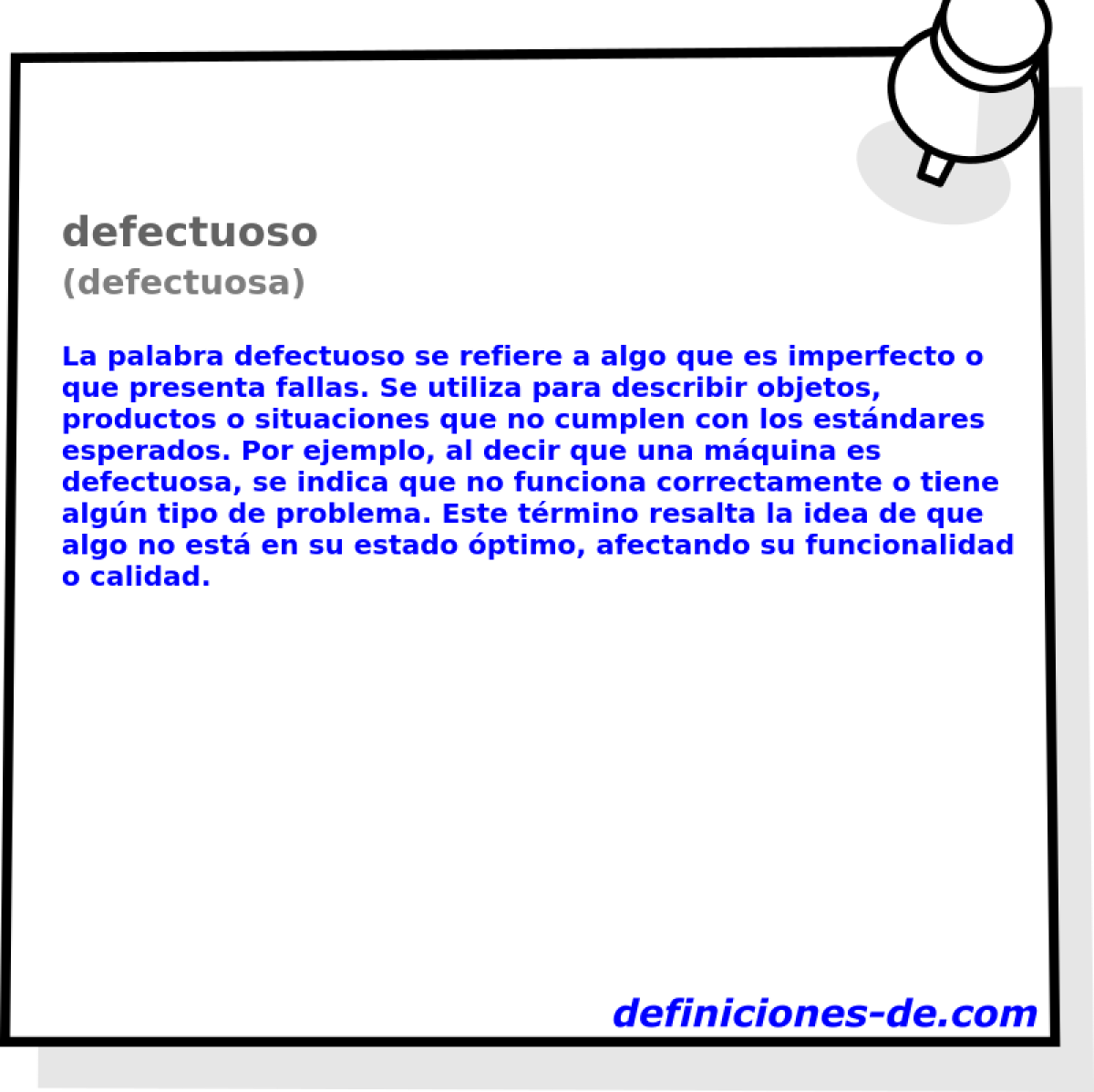 defectuoso (defectuosa)