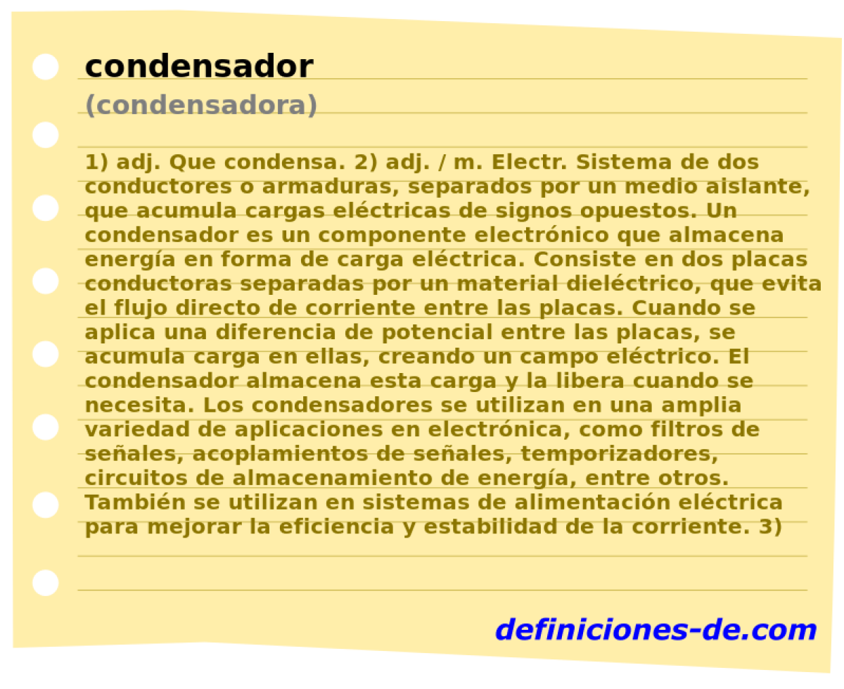 condensador (condensadora)