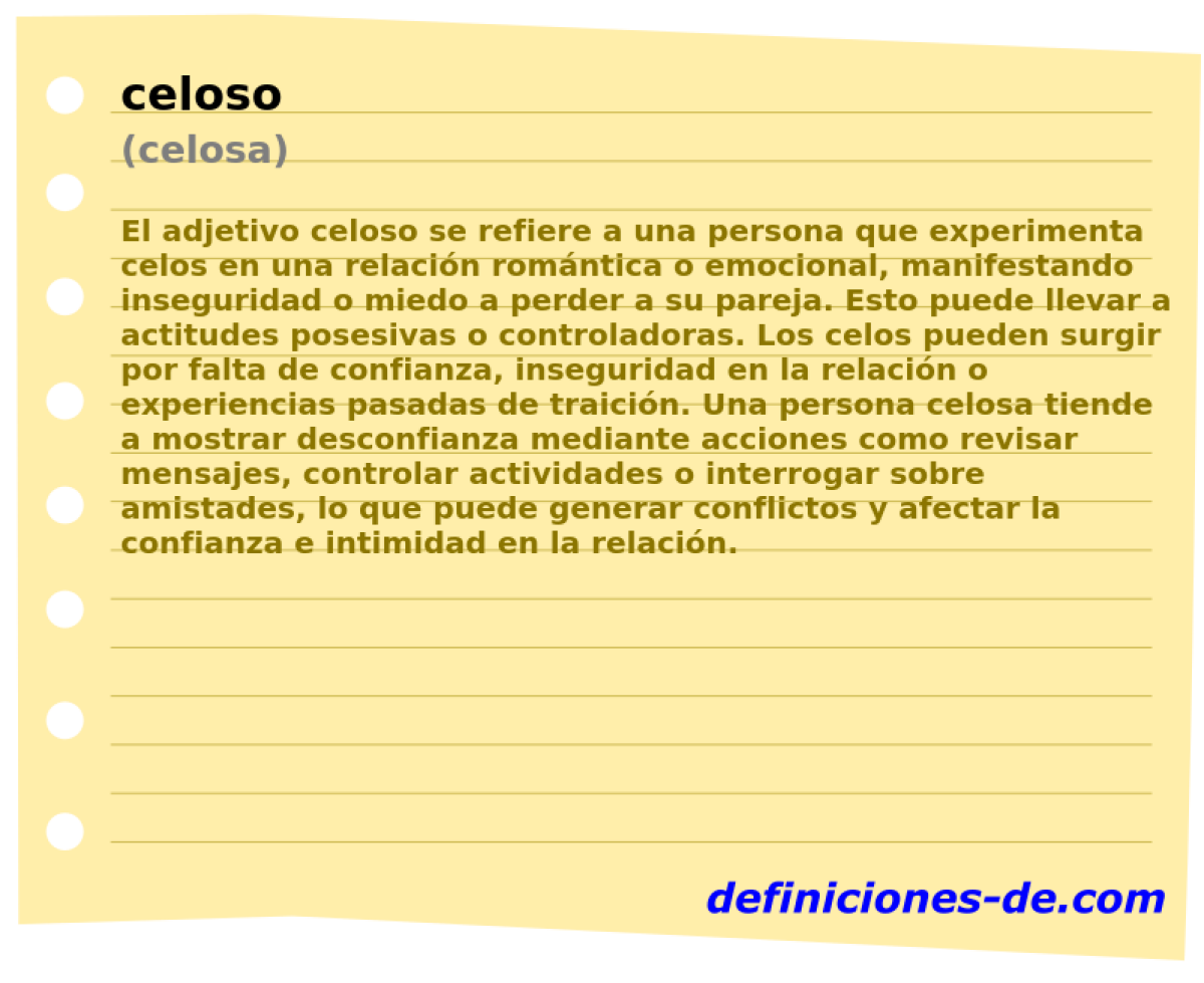 celoso (celosa)