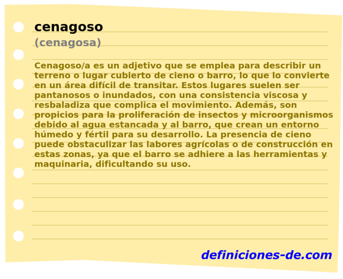 cenagoso (cenagosa)