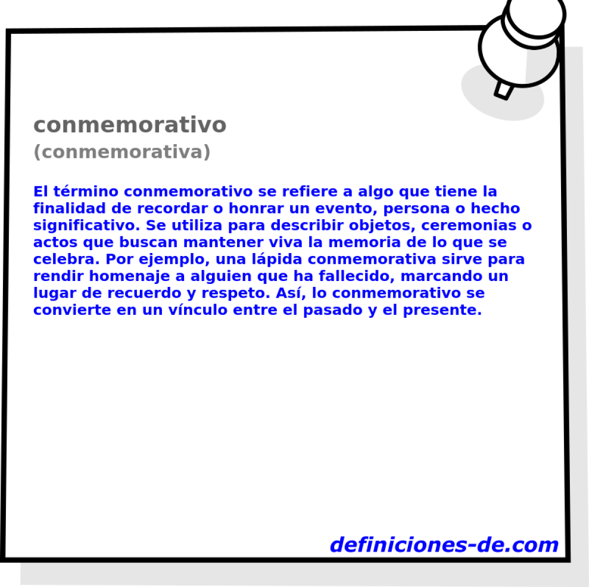 conmemorativo (conmemorativa)