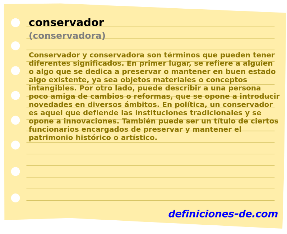 conservador (conservadora)