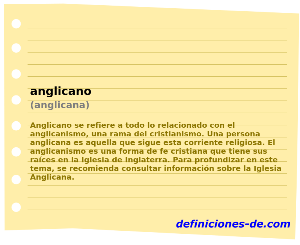 anglicano (anglicana)