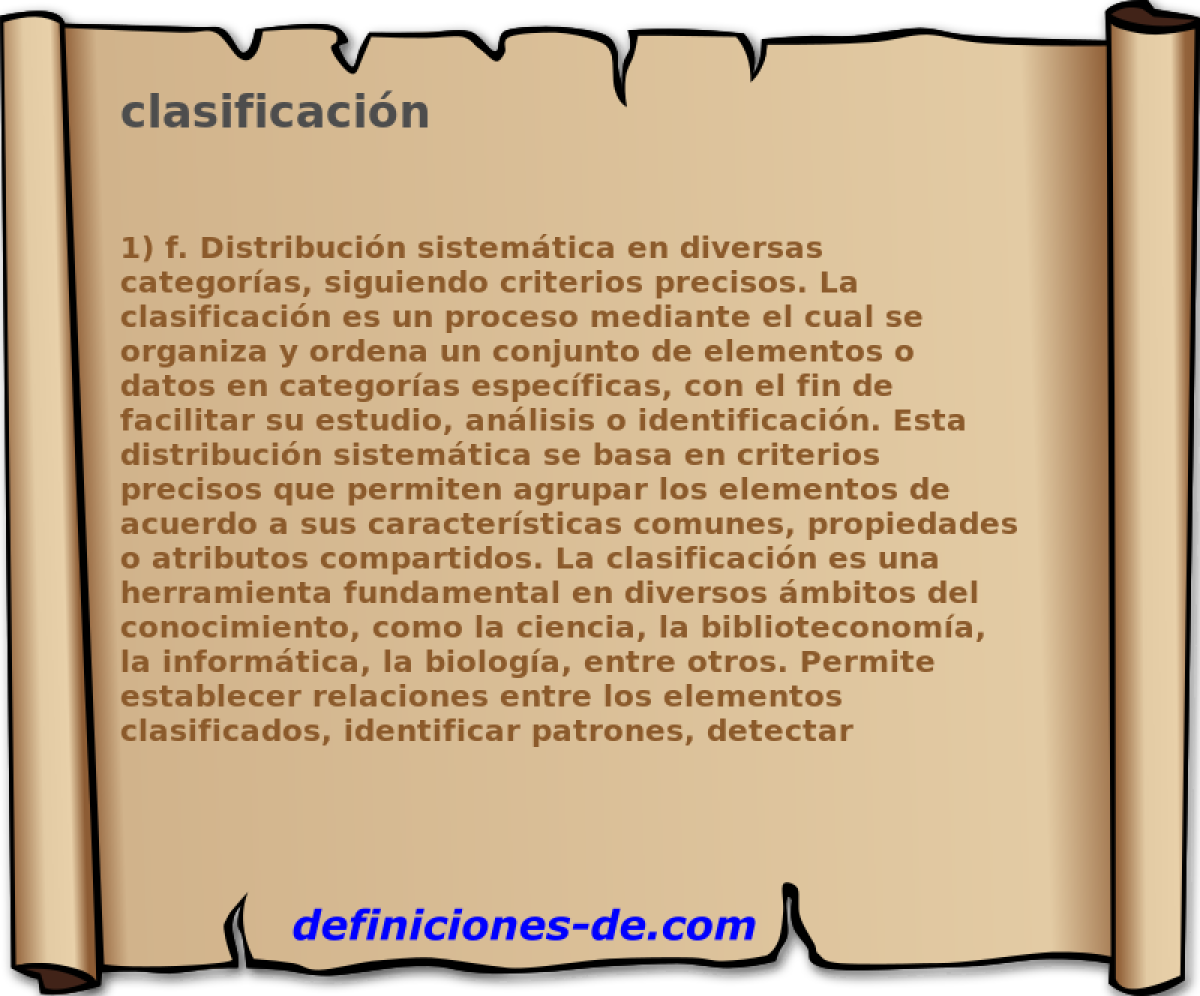 clasificacin 