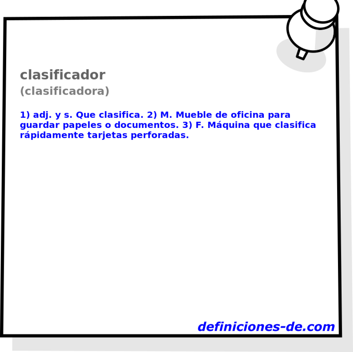 clasificador (clasificadora)