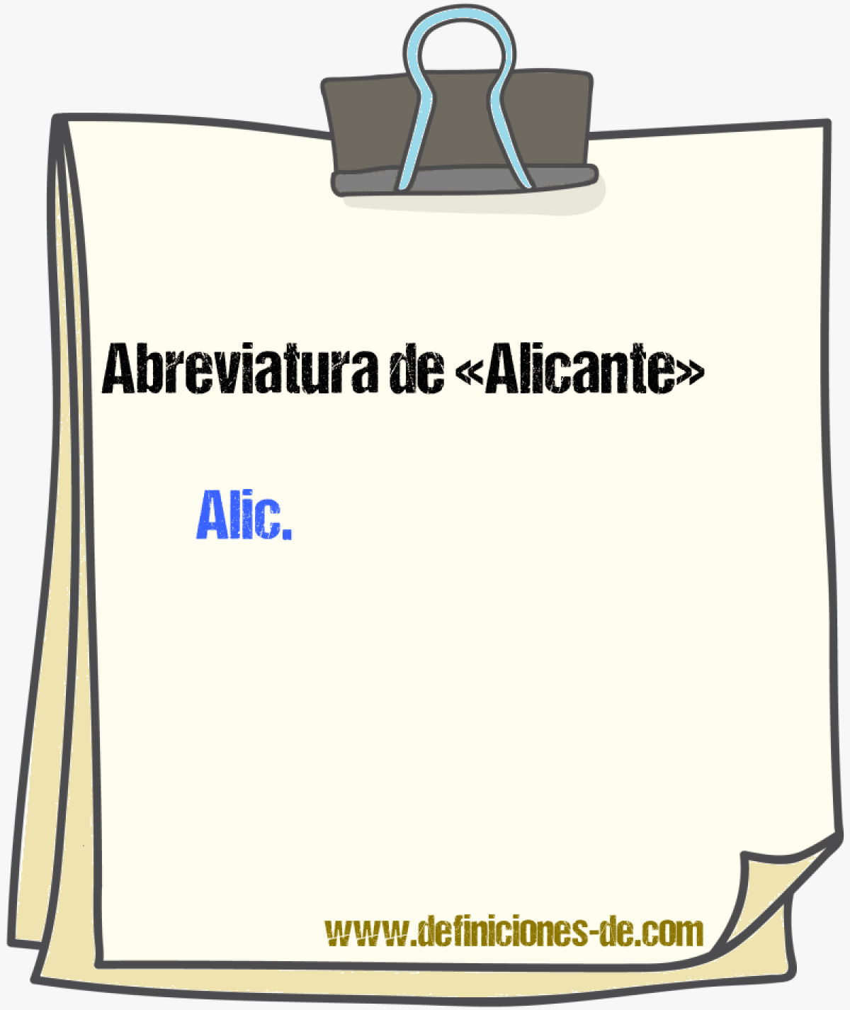 Abreviaturas de Alicante
