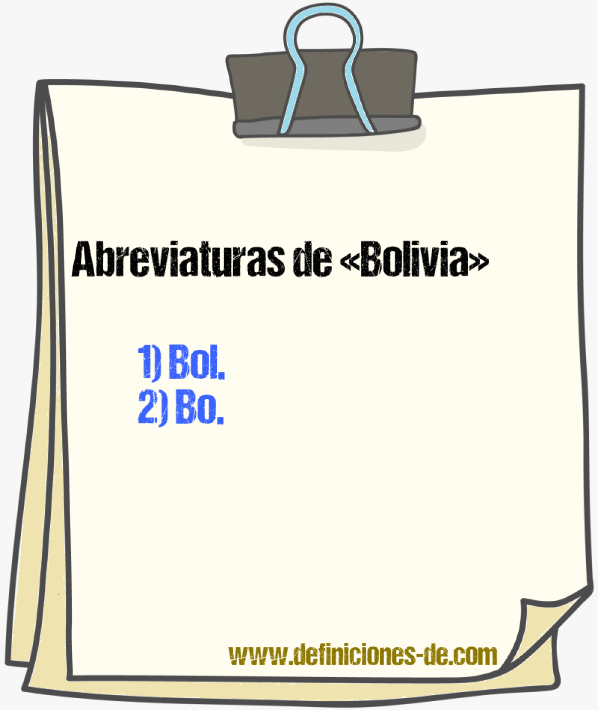 Abreviaturas de Bolivia