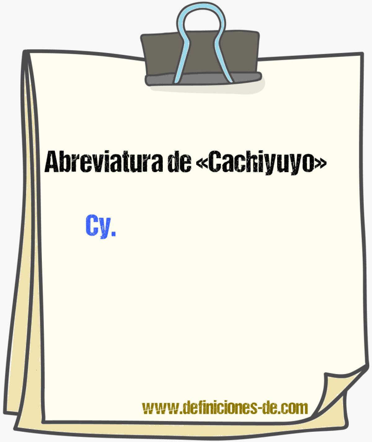 Abreviaturas de Cachiyuyo