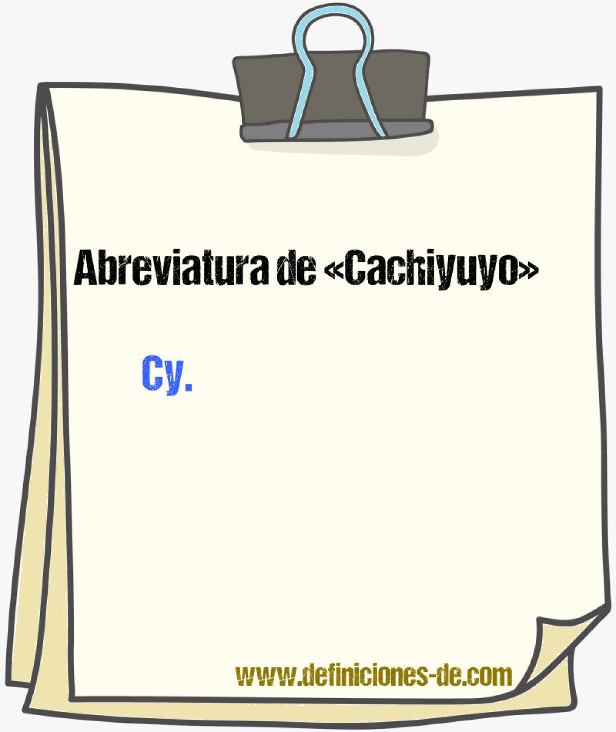 Abreviaturas de Cachiyuyo