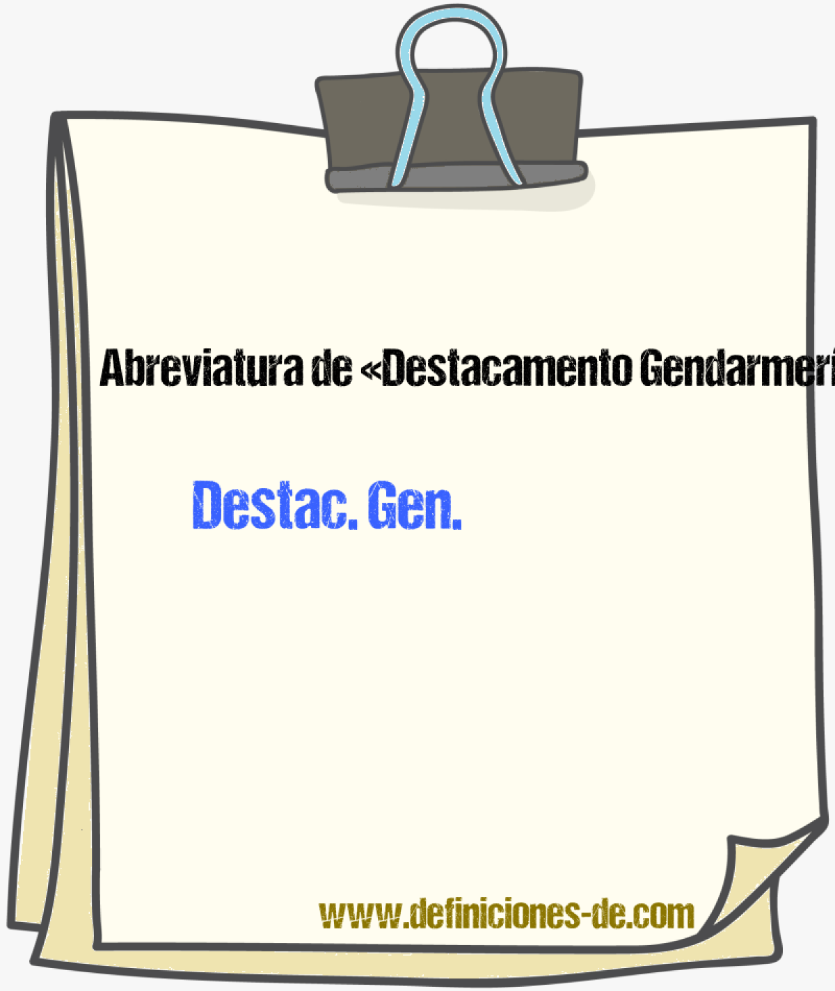 Abreviaturas de Destacamento Gendarmera