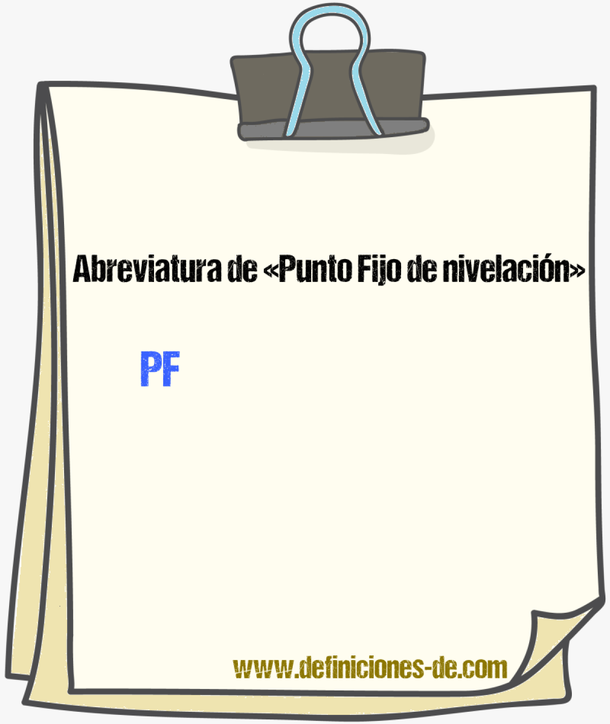 Abreviaturas de Punto Fijo de nivelacin