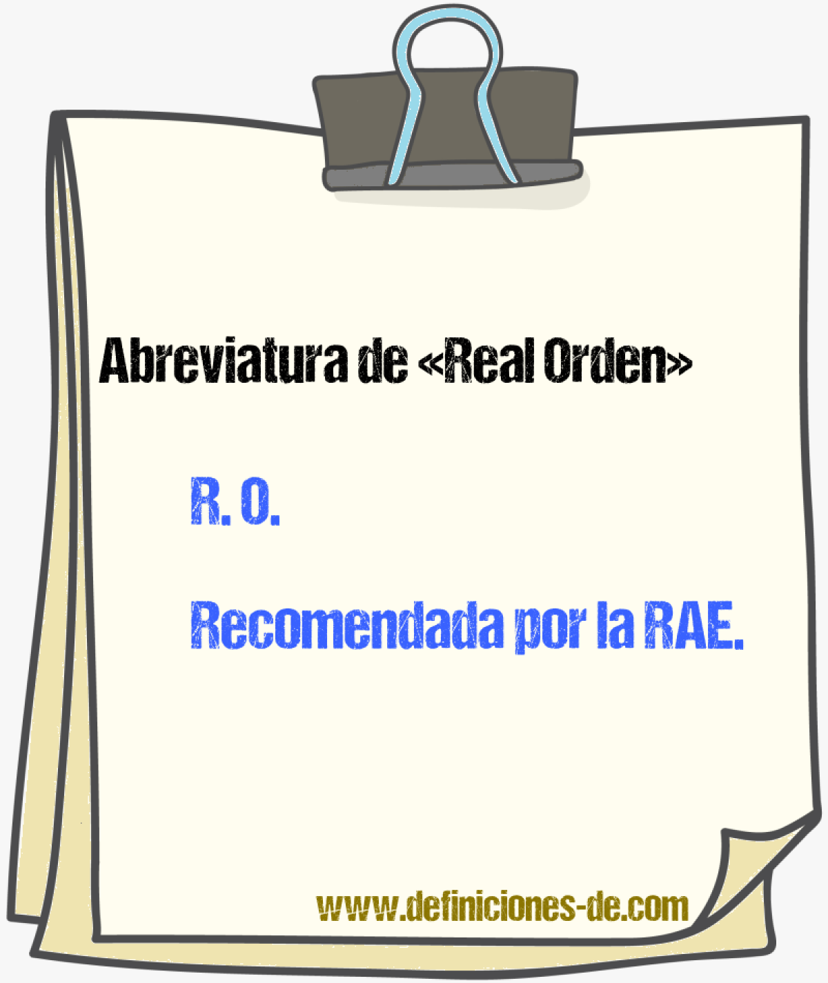 Abreviaturas de Real Orden