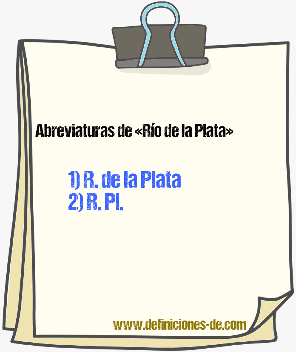 Abreviaturas de Ro de la Plata