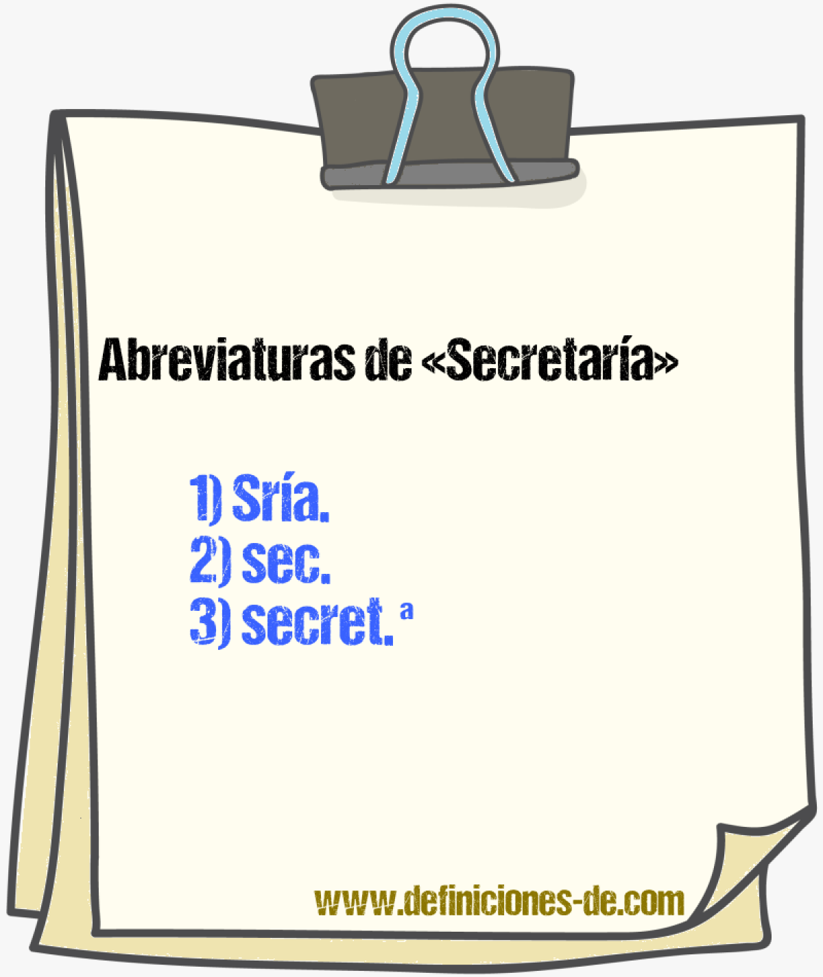 Abreviaturas de Secretara