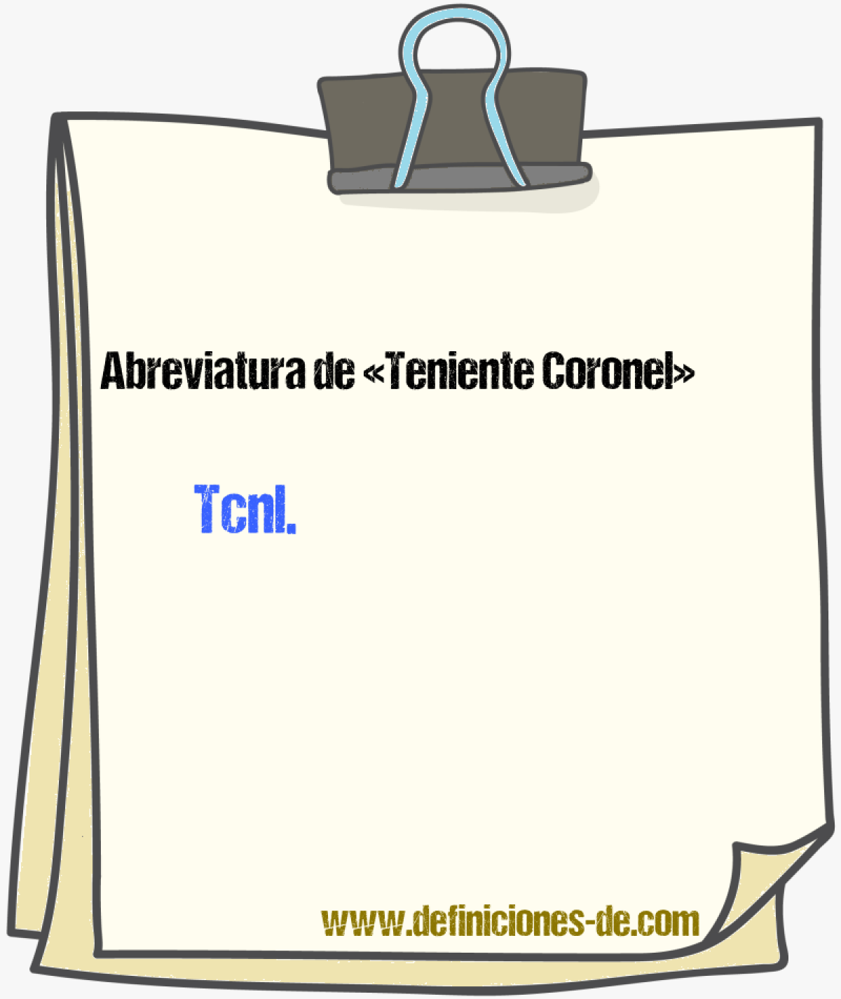 Abreviaturas de Teniente Coronel